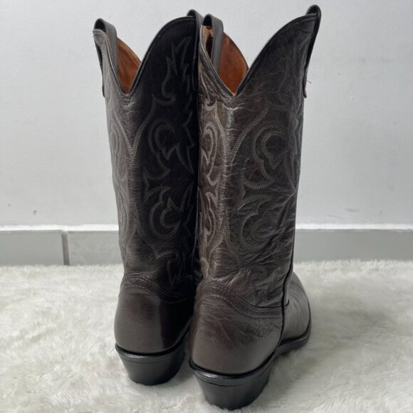 J Chisholm Men's Western Boots Leather US 9 D Gray Brown Cowboy Boots - Picture 3 of 14